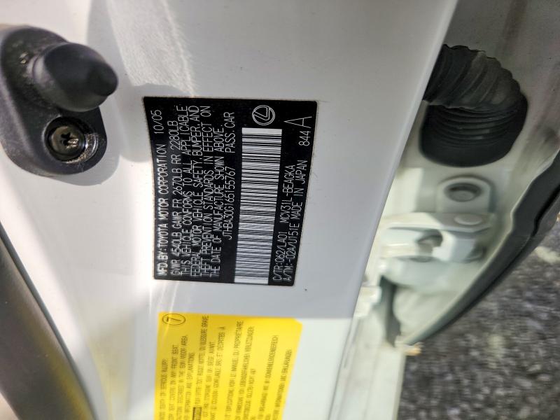 Aukcja sprzedaży 2006 Lexus Es 330, vin: JTHBA30G165155767, numer aukcji: 78849475