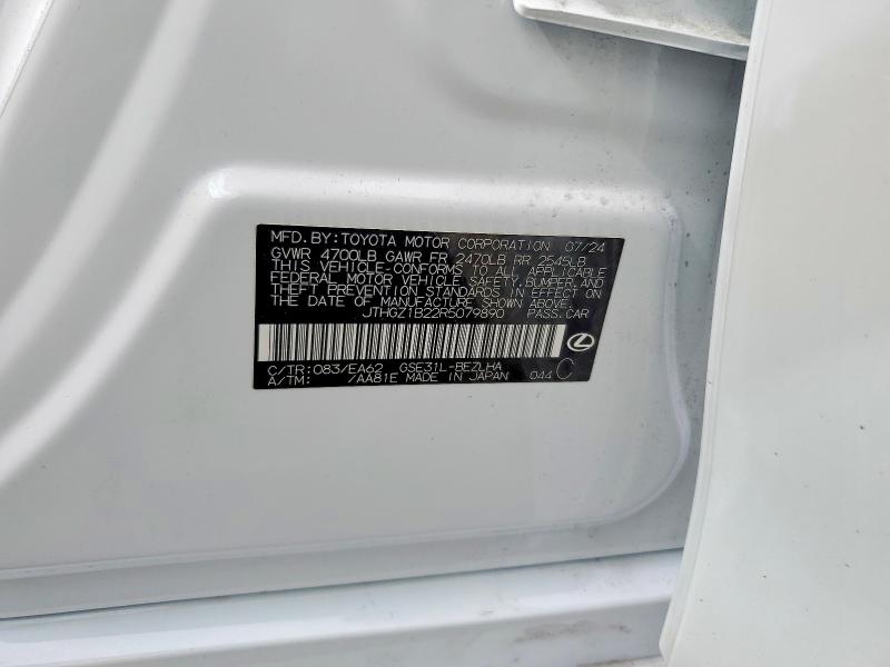 78731005 :رقم المزاد ، JTHGZ1B22R5079890 vin ، 2024 Lexus Is 350 مزاد بيع