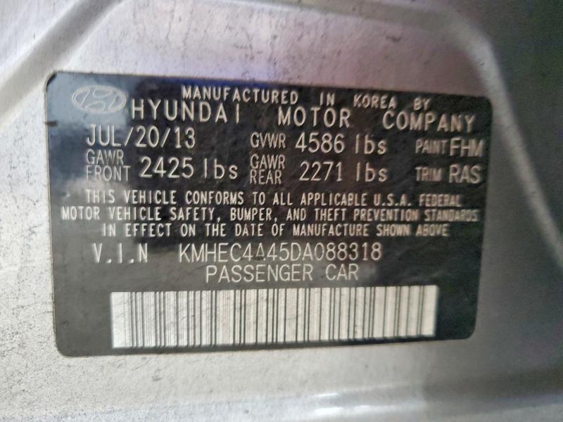 Продажа на аукционе авто 2013 Hyundai Sonata, vin: KMHEC4A45DA088318, номер лота: 76666935