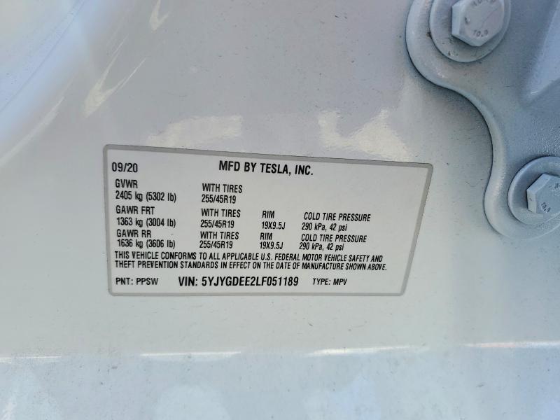 Aukcja sprzedaży 2020 Tesla Model Y, vin: 5YJYGDEE2LF051189, numer aukcji: 77628235