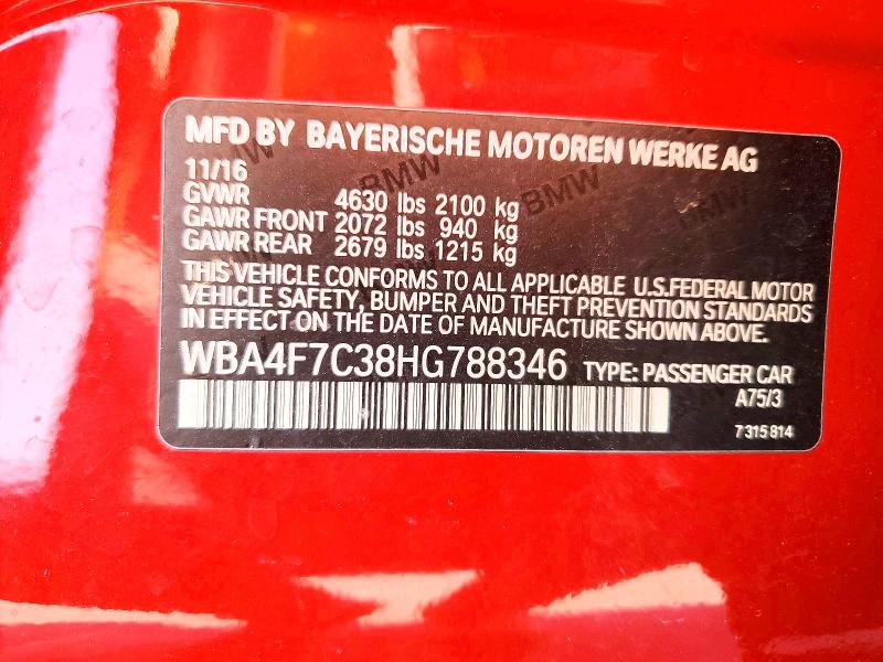 Продаж на аукціоні авто 2017 Bmw 430i, vin: WBA4F7C38HG788346, номер лоту: 79036415