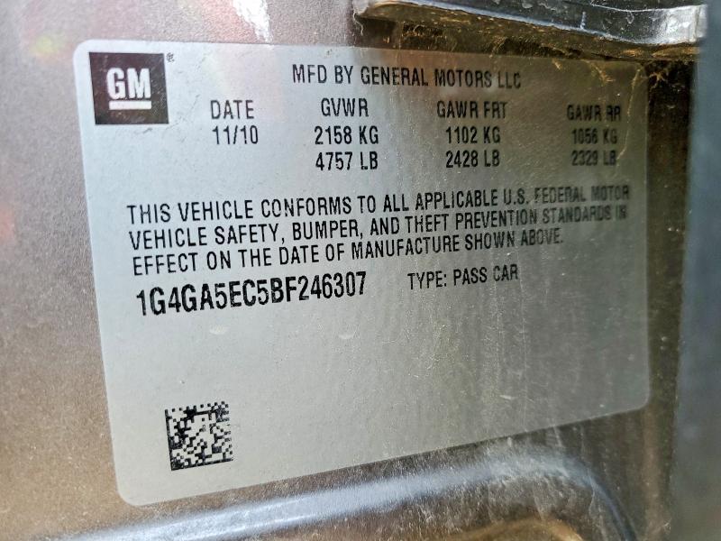 2011 Buick Lacrosse C მანქანა იყიდება აუქციონზე, vin: 1G4GA5EC5BF246307, აუქციონის ნომერი: 75700885