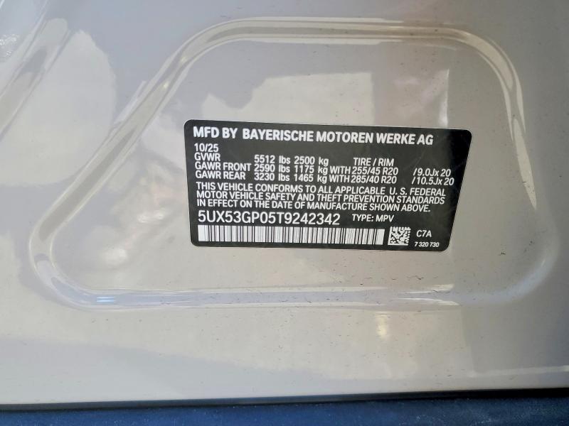 Aukcja sprzedaży 2026 Bmw X3, vin: 5UX53GP05T9242342, numer aukcji: 77482905