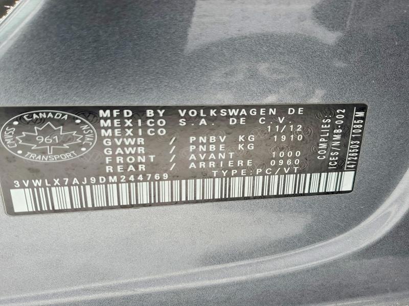 Aukcja sprzedaży 2013 Volkswagen Jetta, vin: 3VWLX7AJ9DM244769, numer aukcji: 75673225