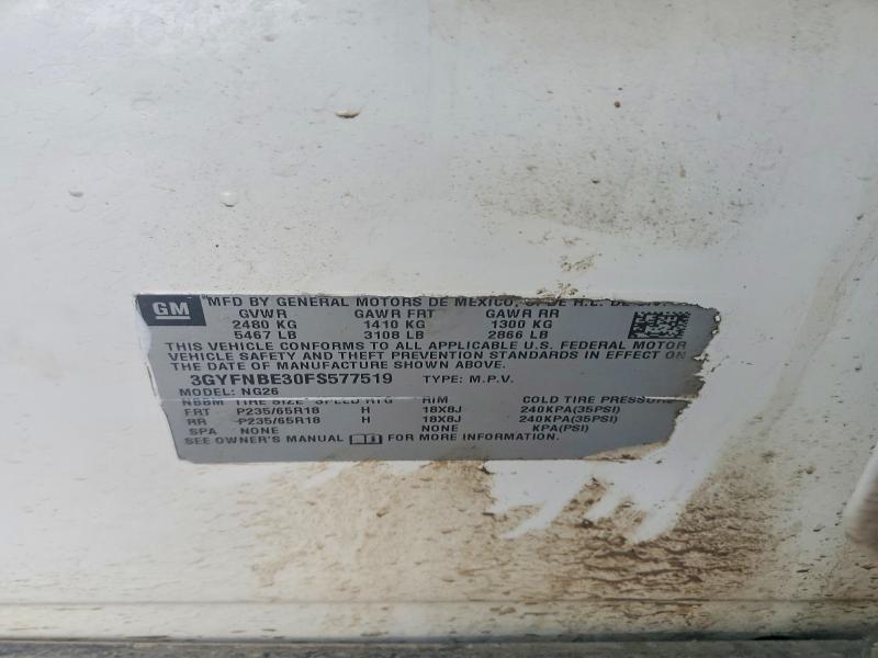 Продажа на аукционе авто 2015 Cadillac Srx, vin: 3GYFNBE30FS577519, номер лота: 77471855