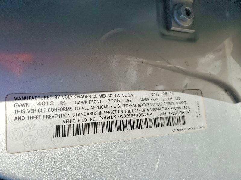Продаж на аукціоні авто 2011 Volkswagen Jetta Base, vin: 3VW1K7AJ2BM305754, номер лоту: 76541055