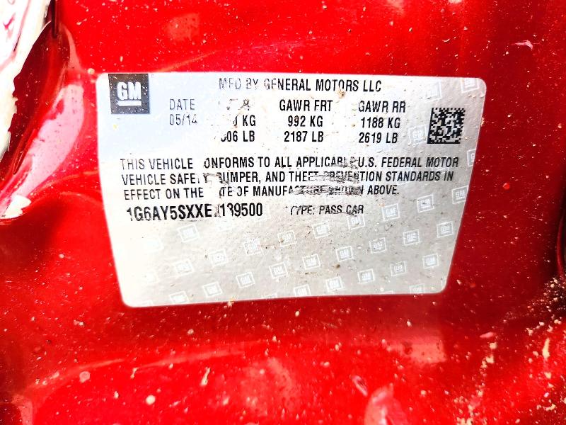 2014 Cadillac Cts მანქანა იყიდება აუქციონზე, vin: 1G6AY5SXXE0189500, აუქციონის ნომერი: 78131935