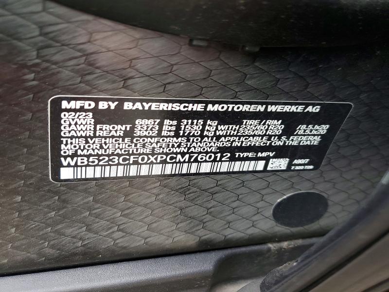 Продажа на аукционе авто 2023 Bmw Ix, vin: WB523CF0XPCM76012, номер лота: 78678315