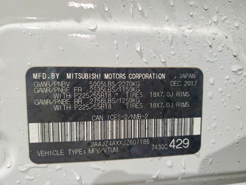 Продажа на аукционе авто 2018 Mitsubishi Outlander, vin: JA4JZ4AXXJZ607186, номер лота: 76022335