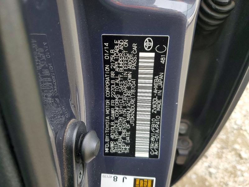 Aukcja sprzedaży 2014 Toyota Prius, vin: JTDKN3DU9E1787041, numer aukcji: 76428855