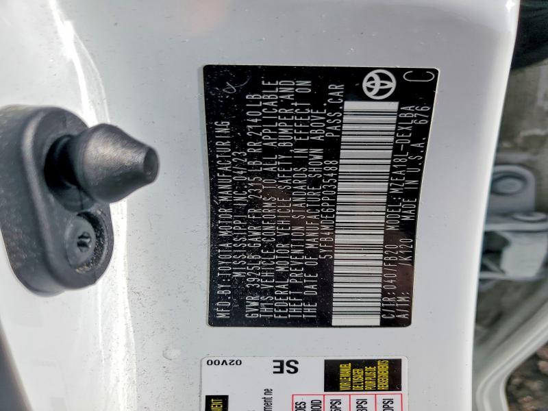 Aukcja sprzedaży 2023 Toyota Corolla, vin: 5YFB4MDE6PP035488, numer aukcji: 78699195
