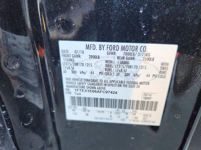 Продажа на аукционе авто 2010 Ford F150, vin: 1FTEX1E66AFC97424, номер лота: 77492925