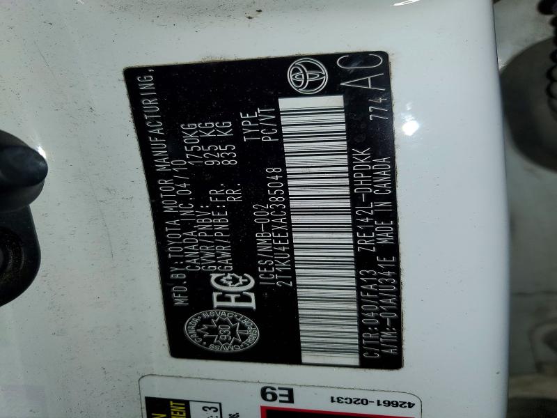 76002715 :رقم المزاد ، 2T1KU4EEXAC385048 vin ، 2010 Toyota Matrix Wagon مزاد بيع