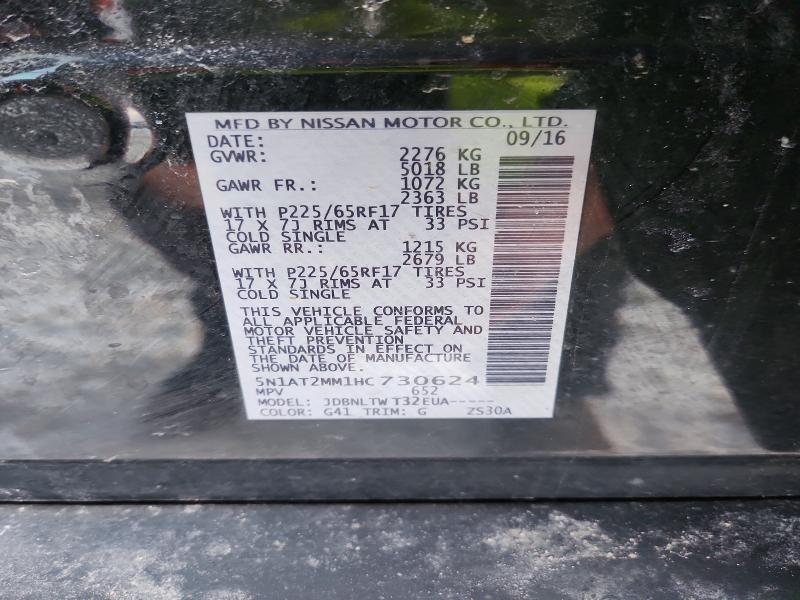 76321985 :رقم المزاد ، 5N1AT2MM1HC730624 vin ، 2017 Nissan Rogue مزاد بيع
