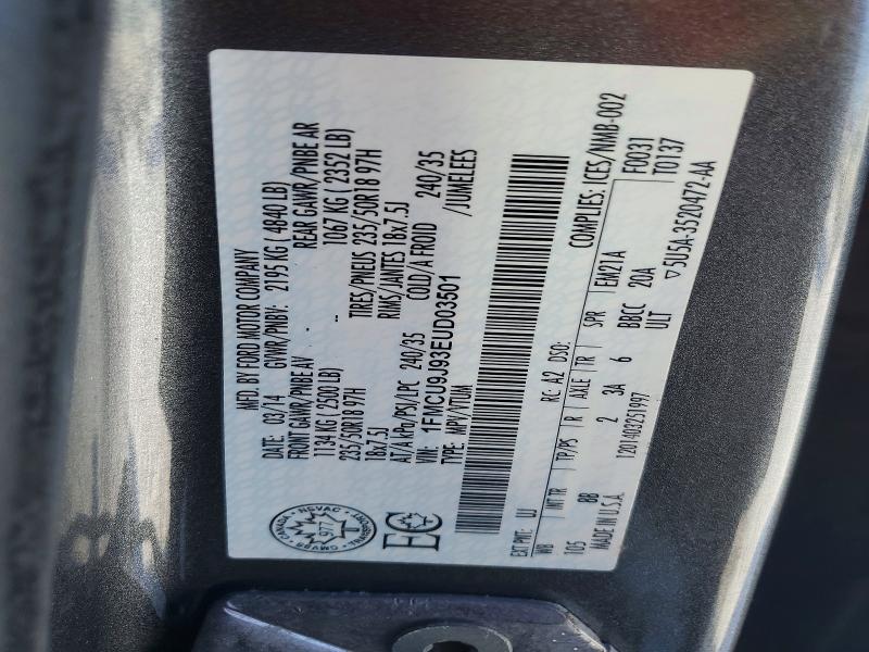 Aukcja sprzedaży 2014 Ford Escape, vin: 1FMCU9J93EUD03501, numer aukcji: 76845095