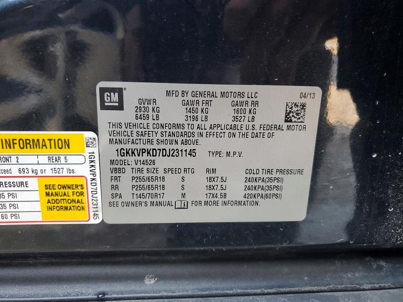 2013 Gmc Acadia მანქანა იყიდება აუქციონზე, vin: 1GKKVPKD7DJ231145, აუქციონის ნომერი: 76922995