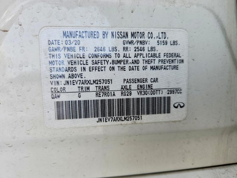 Продажа на аукционе авто 2020 Infiniti Q50, vin: JN1EV7ARXLM257051, номер лота: 78580565