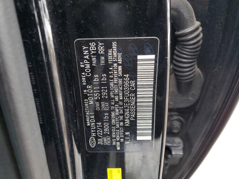 2015 Hyundai Genesis 3. მანქანა იყიდება აუქციონზე, vin: KMHGN4JE3FU039664, აუქციონის ნომერი: 76128145