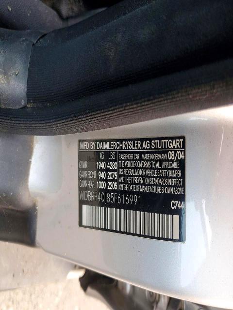 Aukcja sprzedaży 2005 Mercedes-benz C, vin: WDBRF40J85F616991, numer aukcji: 76403545