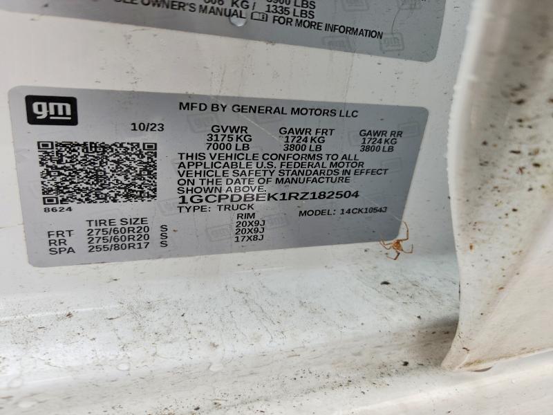 Aukcja sprzedaży 2024 Chevrolet Silverado, vin: 1GCPDBEK1RZ182504, numer aukcji: 79112085