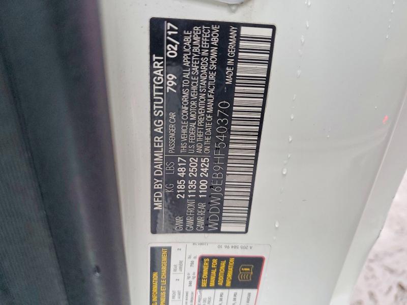 Aukcja sprzedaży 2017 Mercedes-benz C, vin: WDDWJ6EB9HF540370, numer aukcji: 78586505