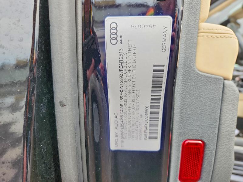 Продажа на аукционе авто 2019 Audi A4, vin: WAUENAF43KA015500, номер лота: 77317295