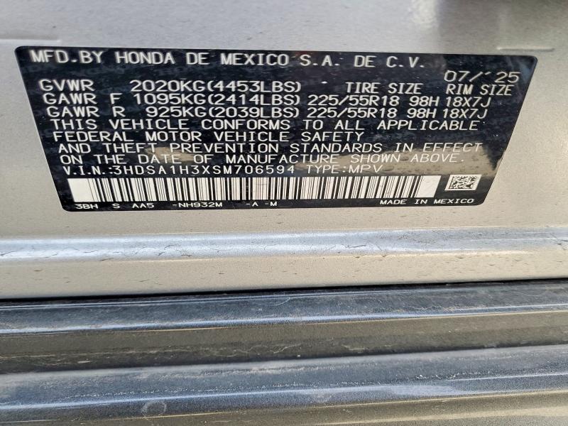 Aukcja sprzedaży 2025 Acura Adx, vin: 3HDSA1H3XSM706594, numer aukcji: 78161685