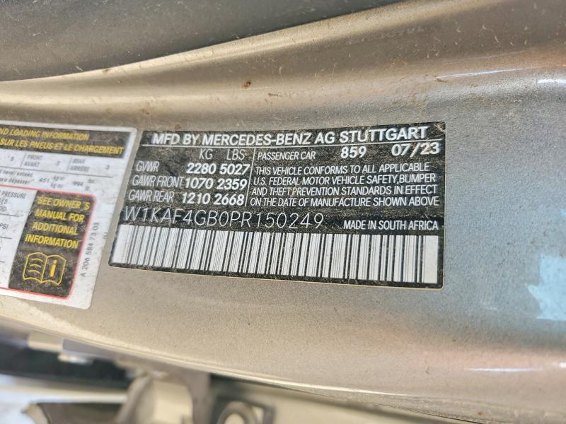 Aukcja sprzedaży 2023 Mercedes-benz C, vin: W1KAF4GB0PR150249, numer aukcji: 77770845
