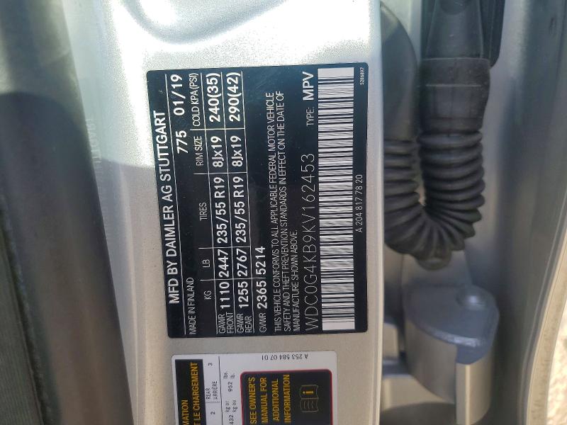 Продажа на аукционе авто 2019 Mercedes-benz Glc, vin: WDC0G4KB9KV162453, номер лота: 75614635