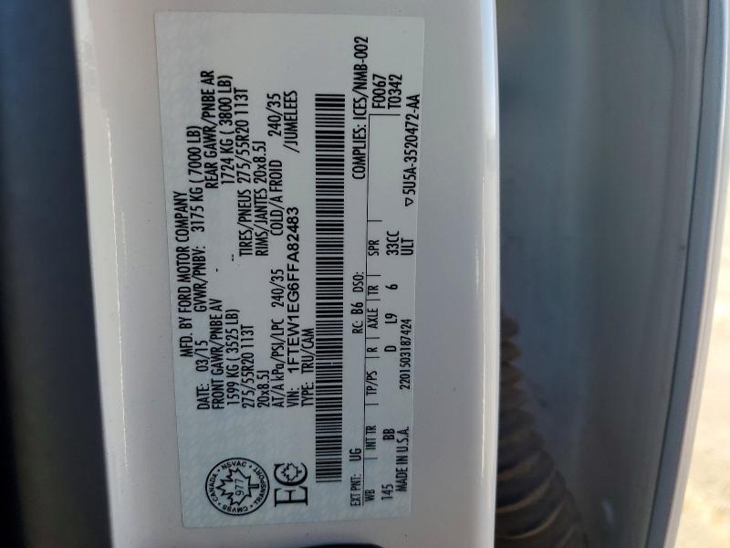 Aukcja sprzedaży 2015 Ford F150, vin: 1FTEW1EG6FFA82483, numer aukcji: 78996795