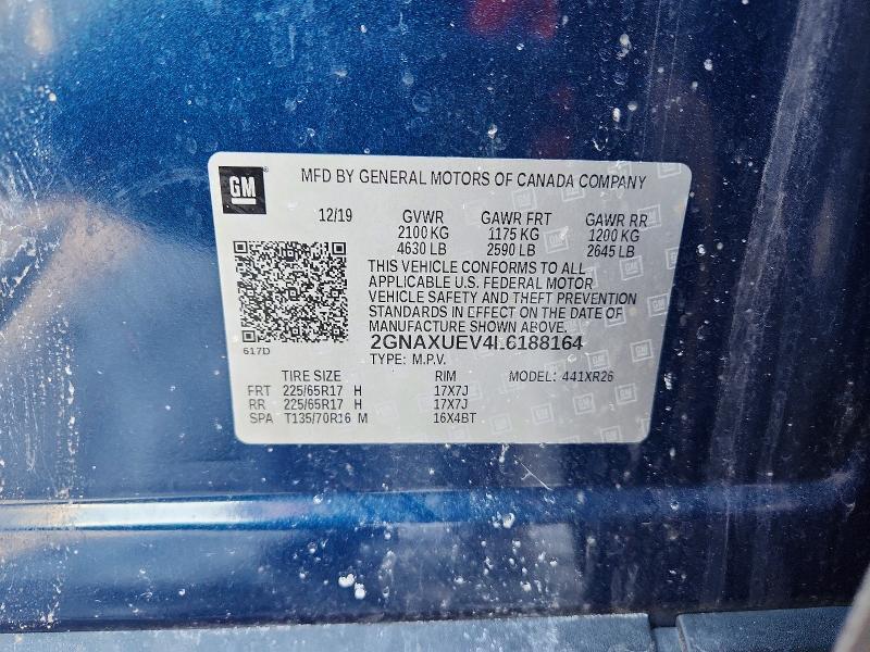 79165835 :رقم المزاد ، 2GNAXUEV4L6188164 vin ، 2020 Chevrolet Equinox مزاد بيع