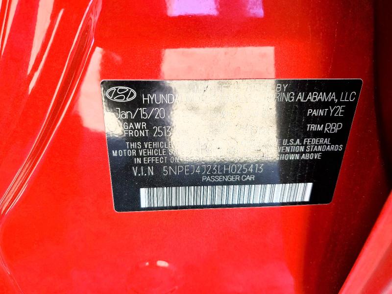 Продаж на аукціоні авто 2020 Hyundai Sonata, vin: 5NPEJ4J23LH025413, номер лоту: 78663915