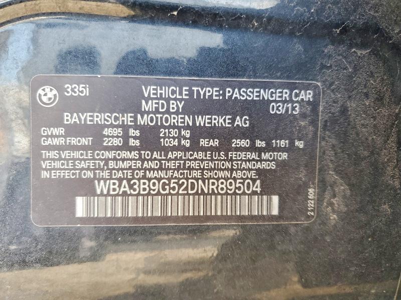 Aukcja sprzedaży 2013 Bmw 335, vin: WBA3B9G52DNR89504, numer aukcji: 74135045