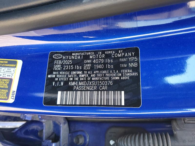 77193615 :رقم المزاد ، KMHLM4DJXSU150376 vin ، 2025 Hyundai Elantra مزاد بيع