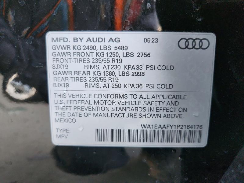 Aukcja sprzedaży 2023 Audi Q5, vin: WA1EAAFY1P2164176, numer aukcji: 76627685