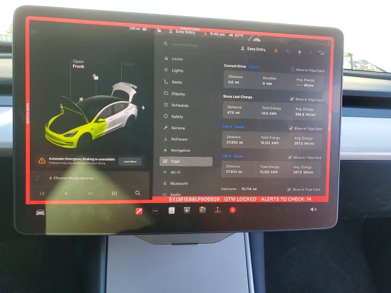 Продажа на аукционе авто 2020 Tesla Model 3, vin: 5YJ3E1EB6LF606939, номер лота: 77702435