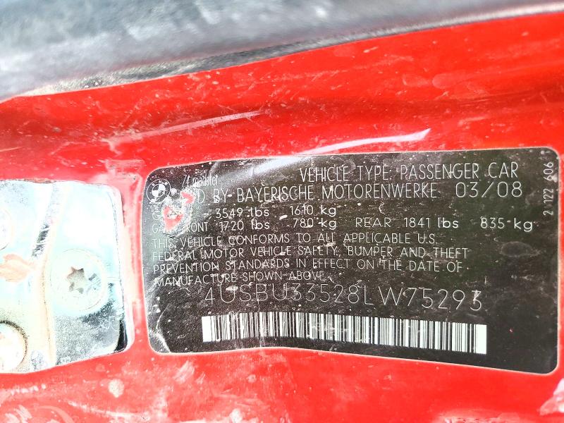 Aukcja sprzedaży 2008 Bmw Z4, vin: 4USBU33528LW75293, numer aukcji: 77203135