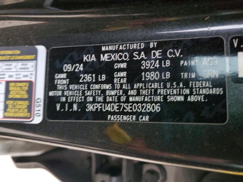 2025 Kia K4 მანქანა იყიდება აუქციონზე, vin: 3KPFU4DE7SE032806, აუქციონის ნომერი: 77315915