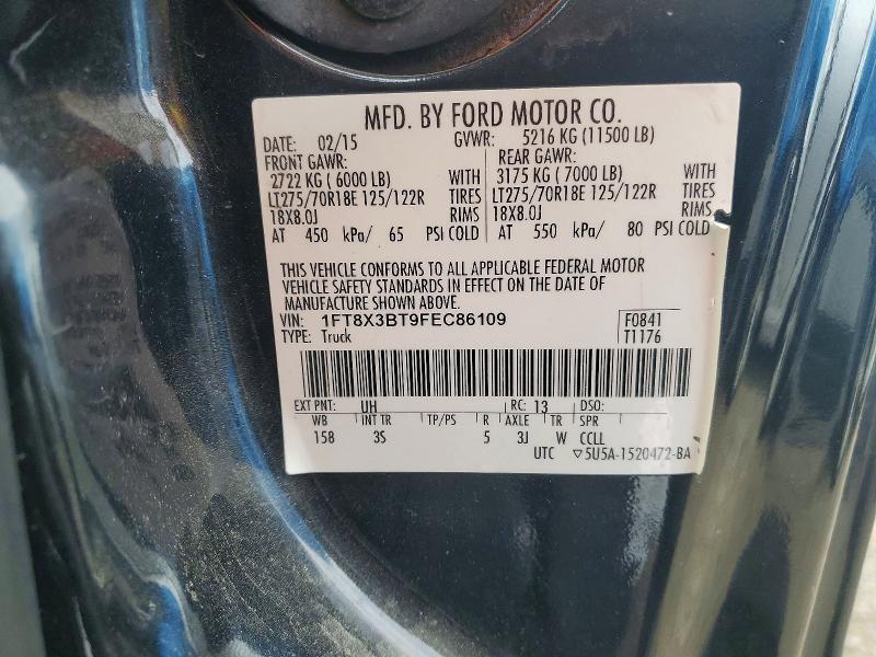 77145375 :رقم المزاد ، 1FT8X3BT9FEC86109 vin ، 2015 Ford F350 Super مزاد بيع