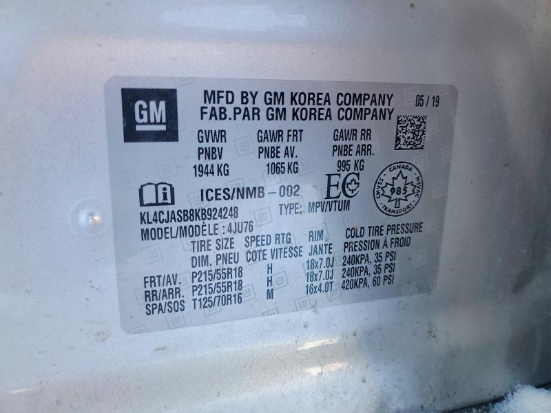 Aukcja sprzedaży 2019 Buick Encore Pre, vin: KL4CJASB8KB924248, numer aukcji: 74683385