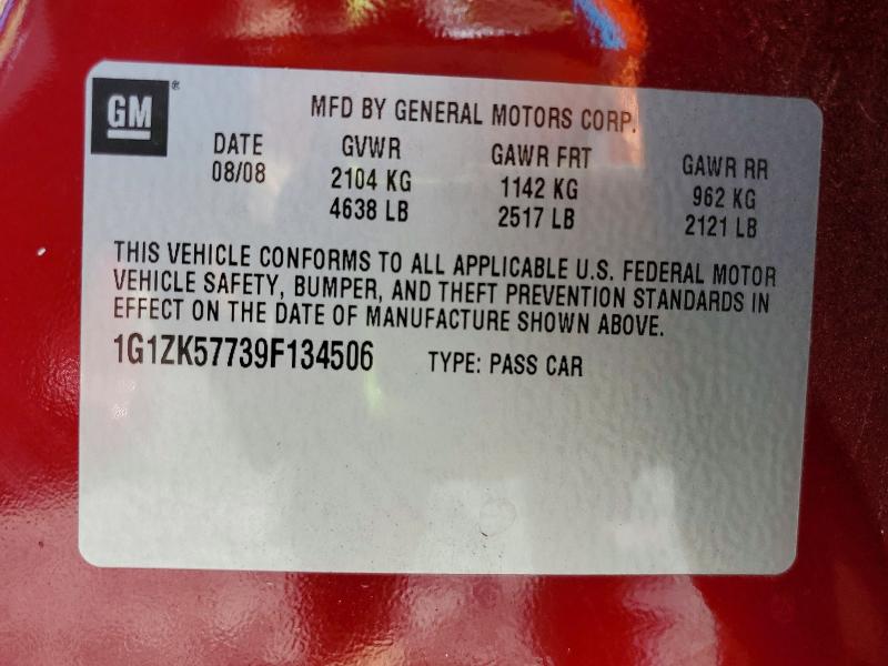 79233565 :رقم المزاد ، 1G1ZK57739F134506 vin ، 2009 Chevrolet Malibu مزاد بيع
