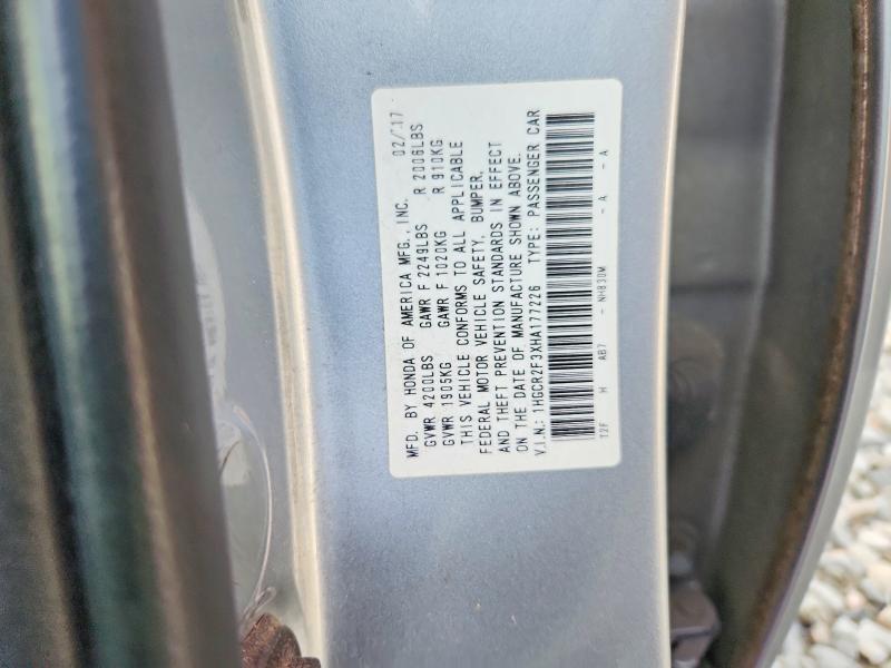Продаж на аукціоні авто 2017 Honda Accord, vin: 1HGCR2F3XHA177226, номер лоту: 78315765