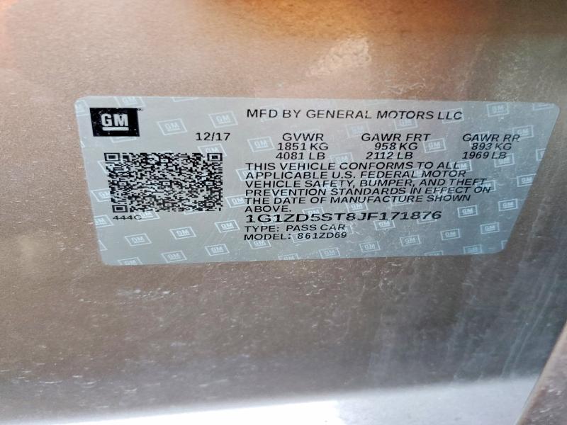 Auction sale of the 2018 Chevrolet Malibu, vin: 1G1ZD5ST8JF171876, lot number: 78300715