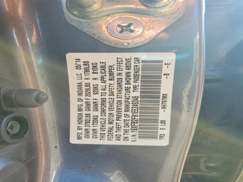 Aukcja sprzedaży 2014 Honda Civic, vin: 19XFB2F91EE249346, numer aukcji: 79107955
