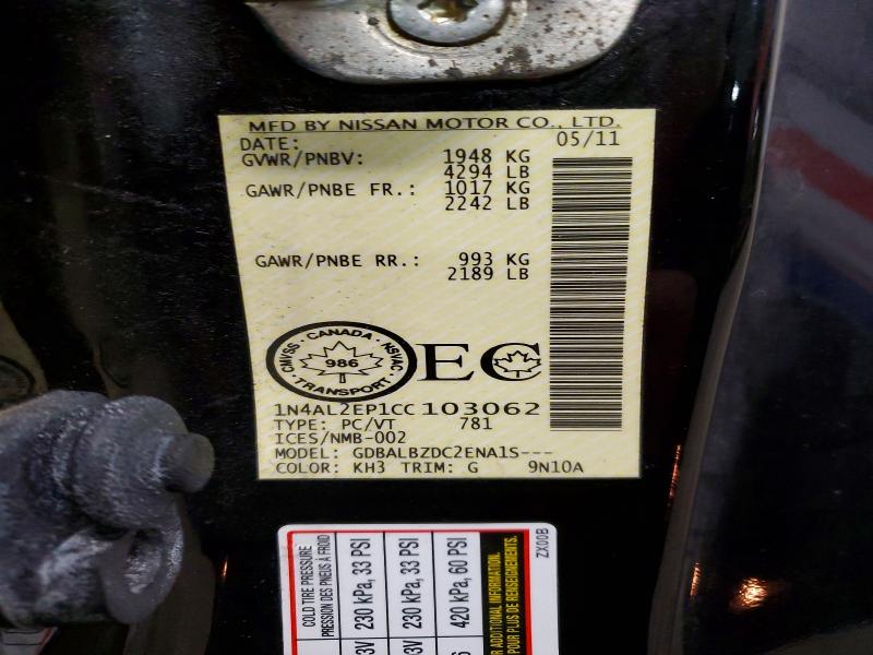 Aukcja sprzedaży 2012 Nissan Altima, vin: 1N4AL2EP1CC103062, numer aukcji: 75930435