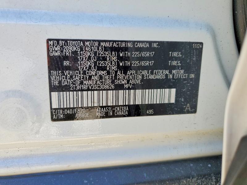 Aukcja sprzedaży 2025 Toyota Rav4, vin: 2T3H1RFV3SC308626, numer aukcji: 75641765
