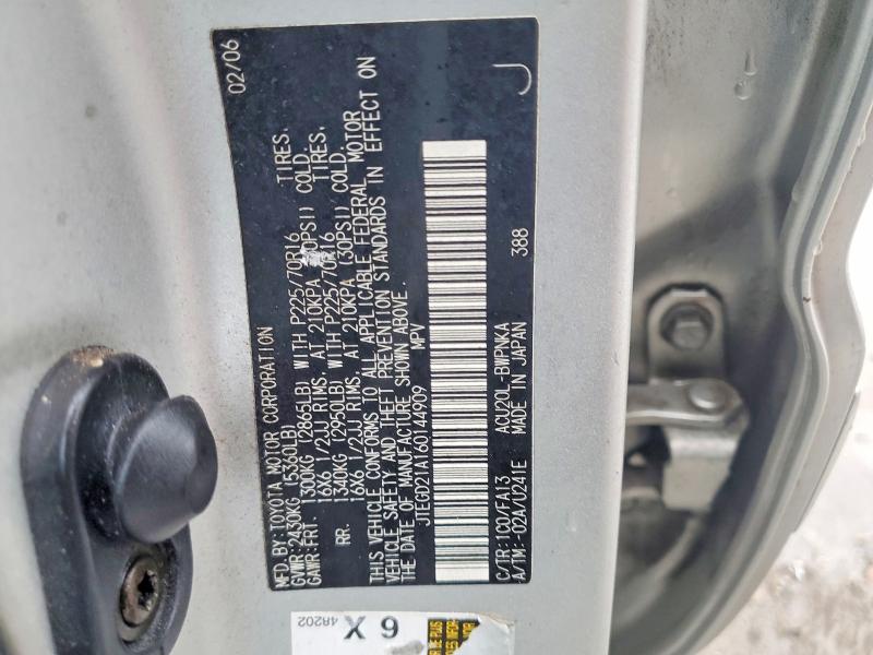 Aukcja sprzedaży 2006 Toyota Highlander, vin: JTEGD21A160144909, numer aukcji: 78307585