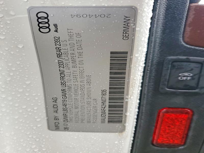 Продажа на аукционе авто 2017 Audi A4, vin: WAUGMAF42HN071635, номер лота: 76201845