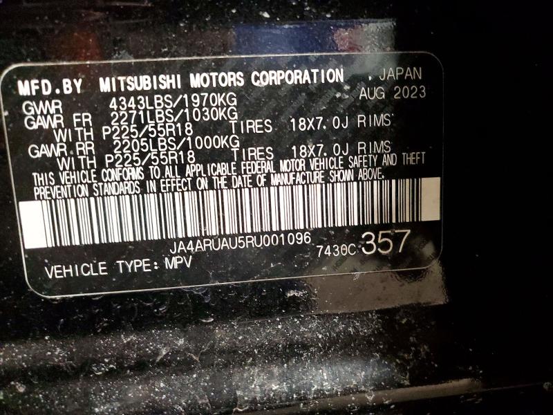 Aukcja sprzedaży 2024 Mitsubishi Outlander Sport, vin: JA4ARUAU5RU001096, numer aukcji: 75216725