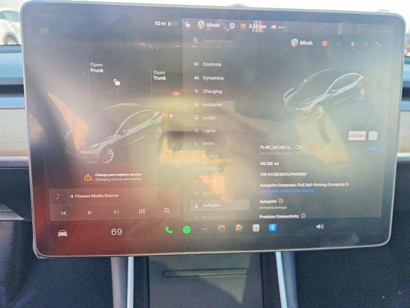 2020 Tesla Model 3 მანქანა იყიდება აუქციონზე, vin: 5YJ3E1EA7LF645689, აუქციონის ნომერი: 76403535